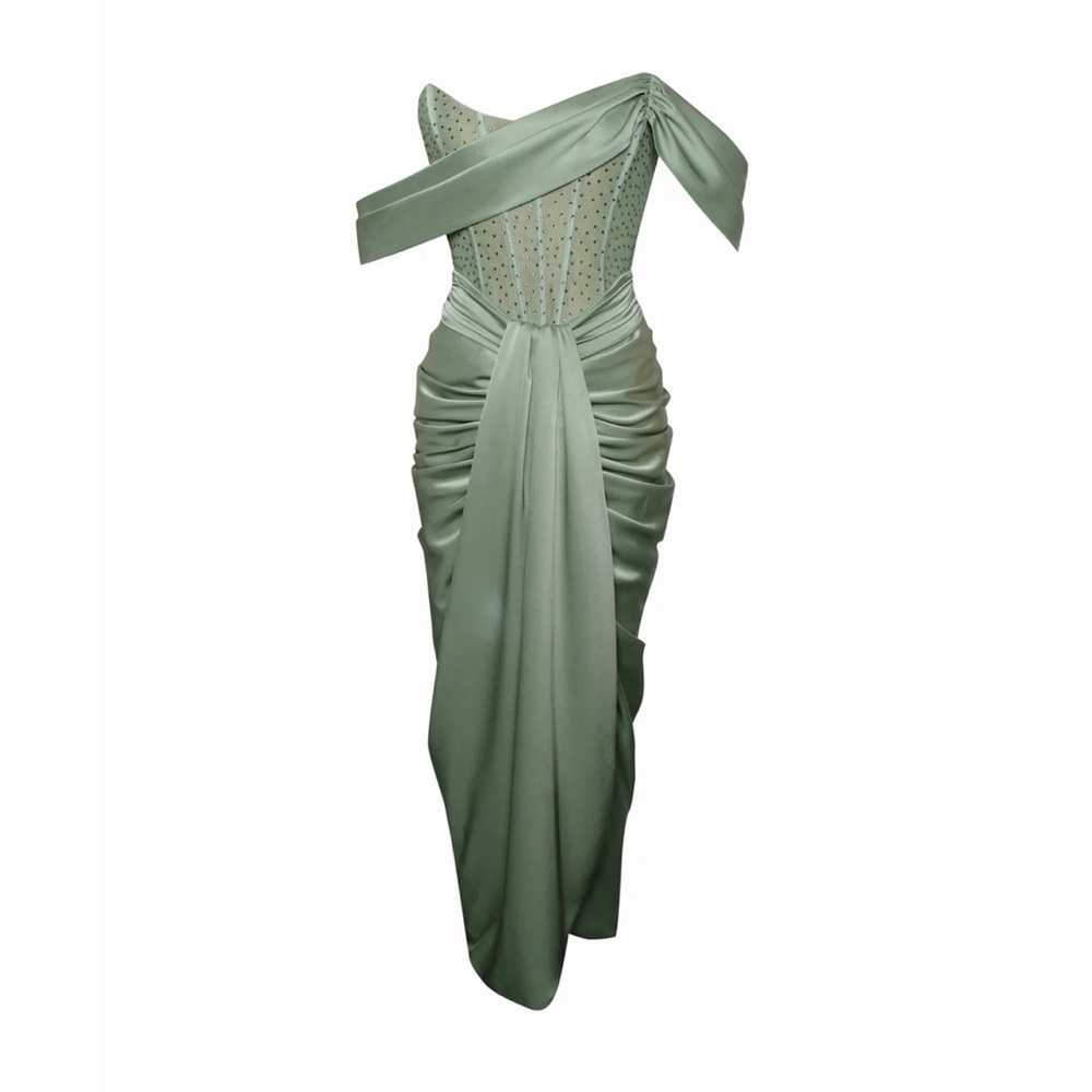 Green Satin Dress